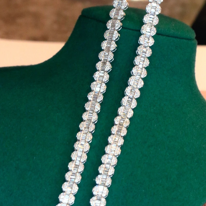 Se04b5d1c6a9446ff88a1ff35f0c82d67b Aazuo 18K Premium Jewelry White Gold Natural Diamond 3.5ct Oval Shape Bracelet For Woman Upscale Trendy Wedding Engagement Party