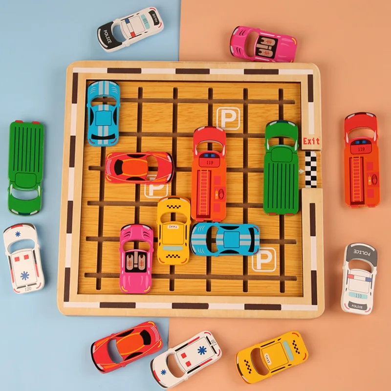 Children's Mathematical Logic Thinking Training Toy Development Large Class Puzzle Brain Moving Car Out of The Warehouse mathematical oral arithmetic training card 1 4 grades within 100 addition and subtraction thinking training exercises