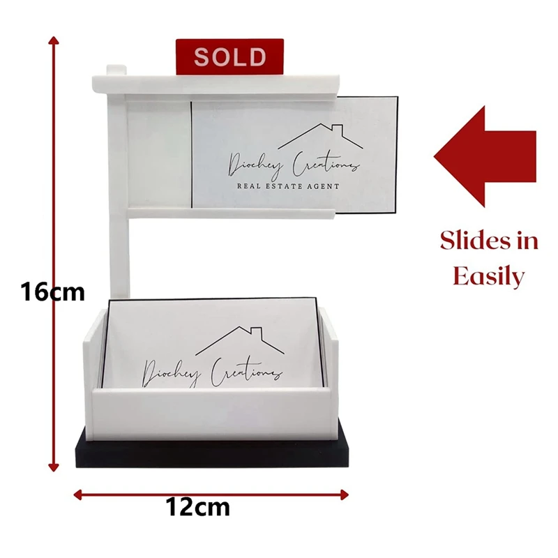 1 PCS Sold Sign Real Estate Business Card Holder Acrylic For Realtor Display Your Own Personalized Business Cards Real Estate