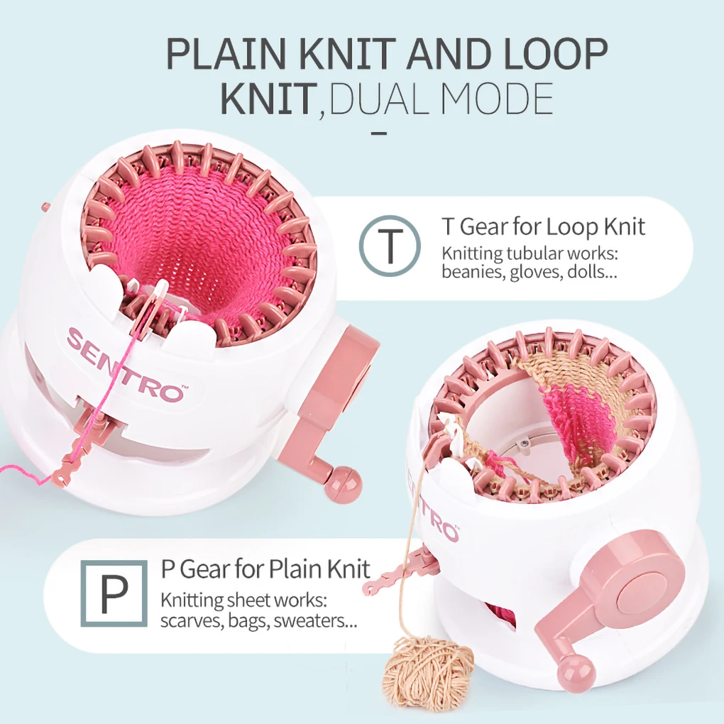 

Rotating Round Loom Knitting Hand Crank Machine DIY Beginners Craft