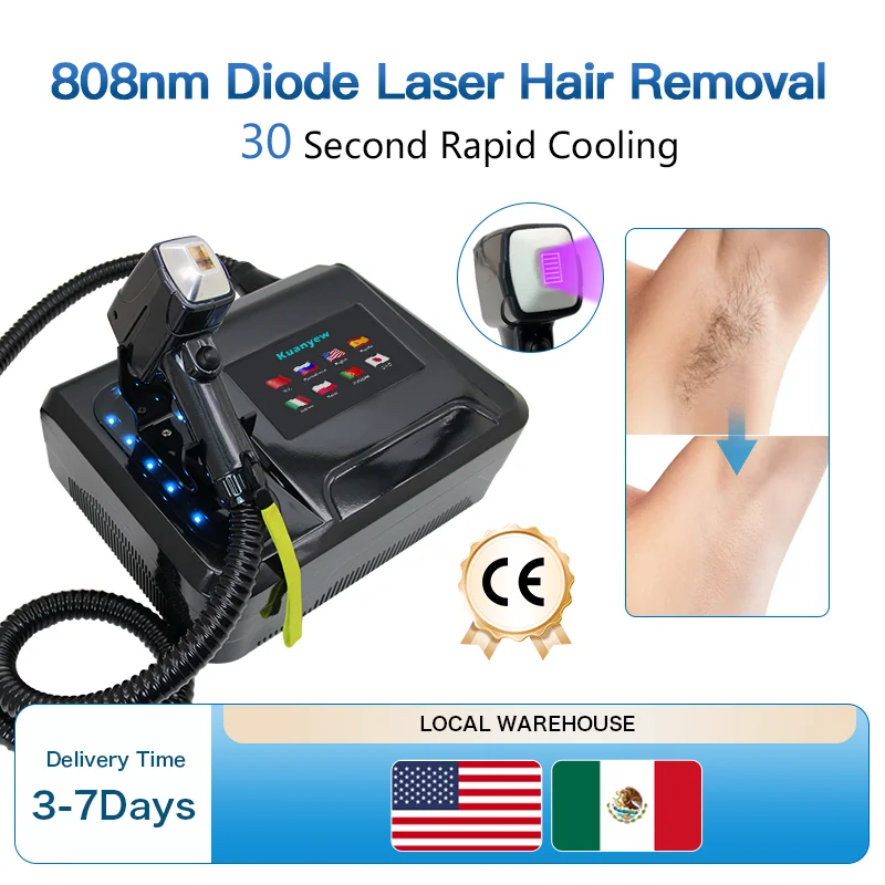 Profession 808nm Diode Laser Hair Remover Freezing Point Painless Hair Removal Skin Rejuvenation For Face And Body Laser