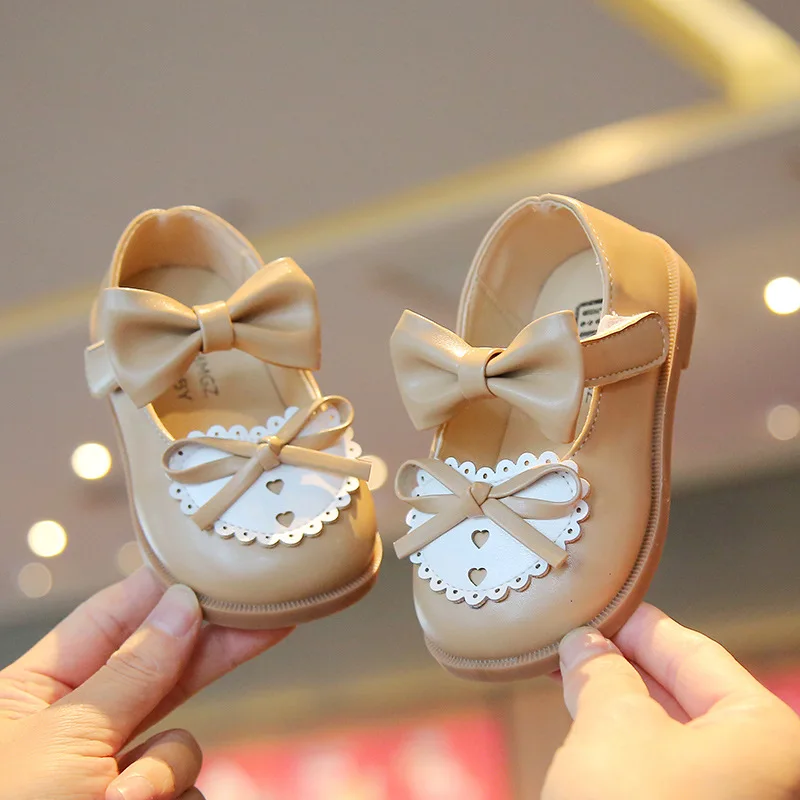 

Cute Bow Girls' Leather Shoes Spring Autumn New Soft Comfortable Little Girls' Princess Shoes Children's Casual Shoes H571