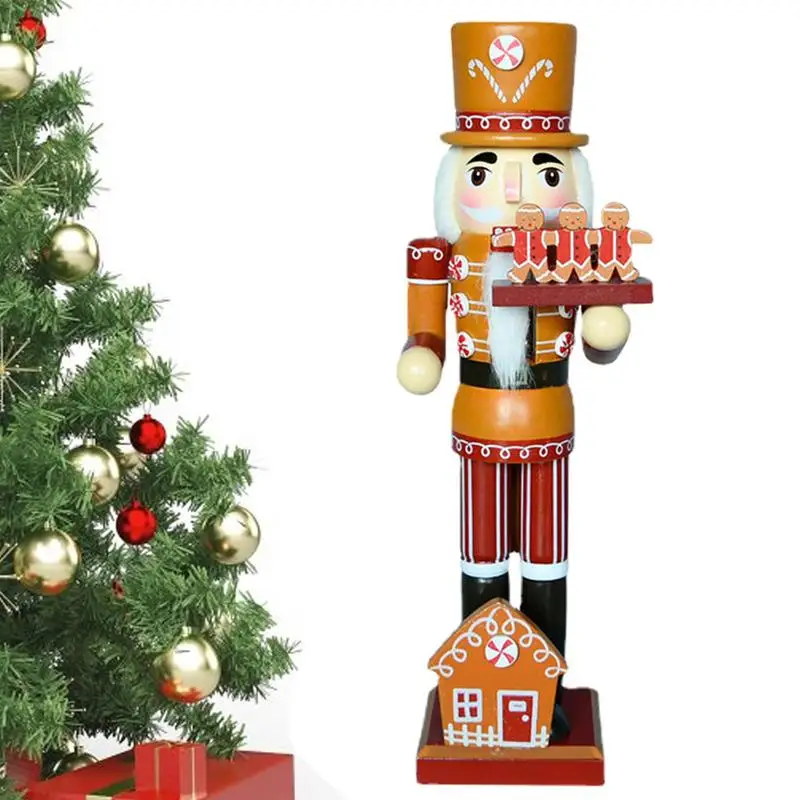 

Wooden Nutcracker Christmas Ornaments Traditional Wooden Gingerbread Nutcracker Decor Soldier Toy Holiday Present Traditional