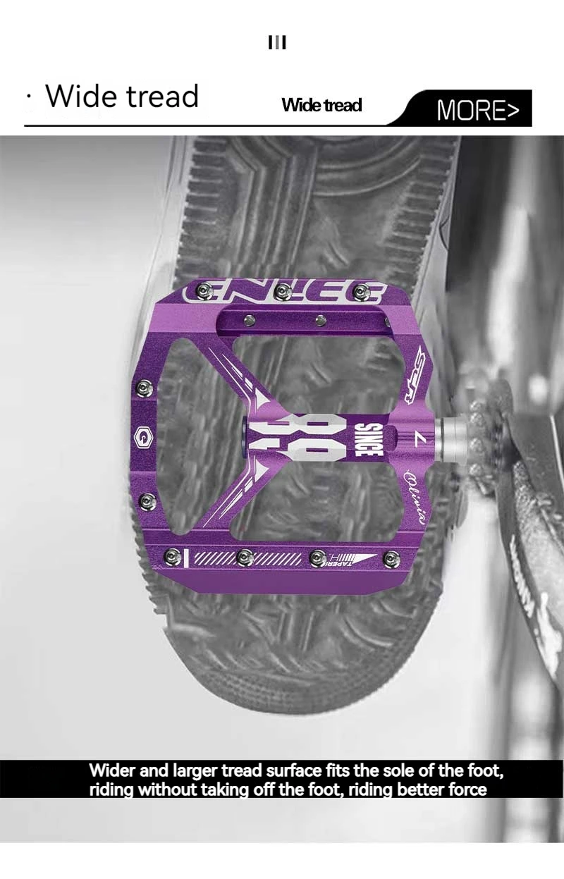 ENLEE Ultralight Bicycle Pedal All CNC MTB DH XC Mountain Bike Pedal L7U Material+DU Bearing Aluminum Pedals Bike Accessories