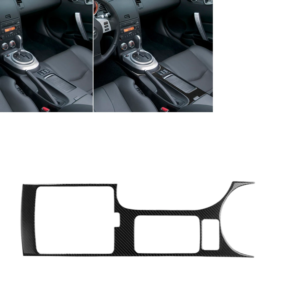 

Carbon Fiber Center Console Gear Control Shift Panel Sticker Trim Central Cover Frame Strip For Nissan 350Z Z33 2003-2009