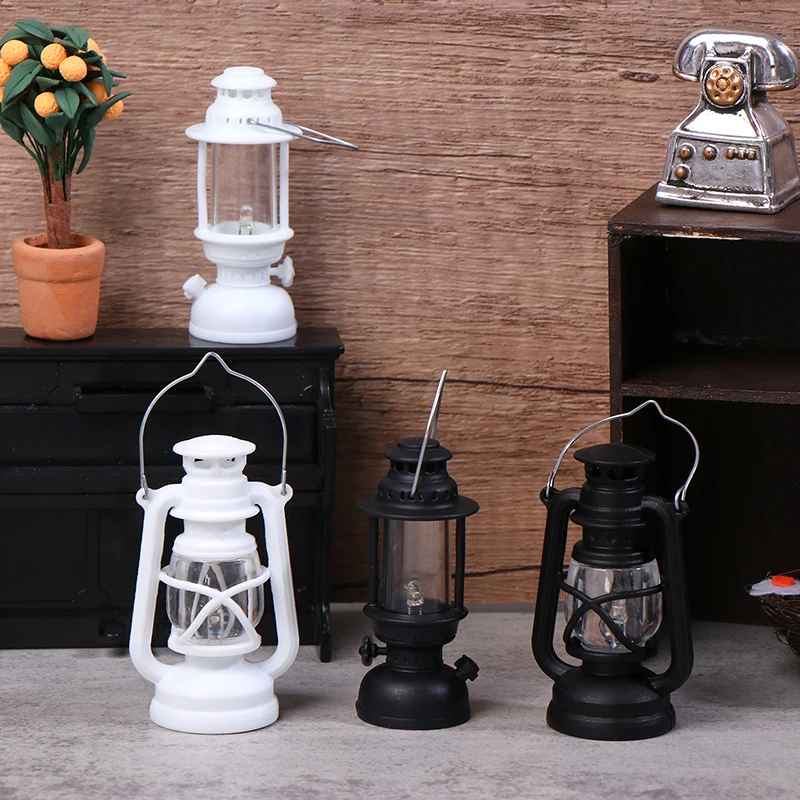 Doll House with Kerosene Lamp Nightlight Device Online Celebrity Mini Retro Oil Lamp Decor Miniature Food and Play Scene Model 4