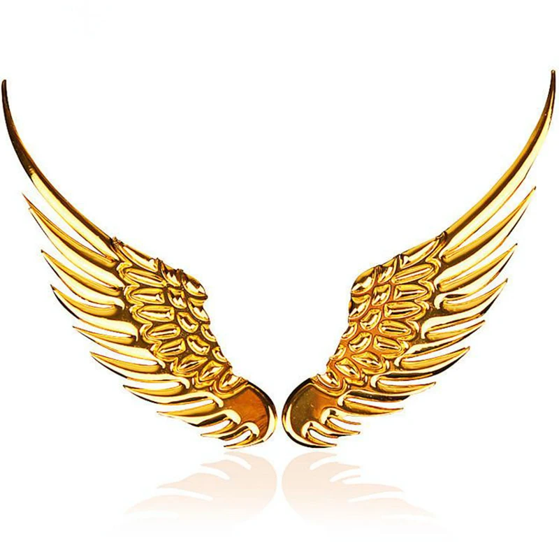 Car Decal 3D Stereo Metal Angel Wing Moto Emblem Chrome Auto Big Wings Exterior