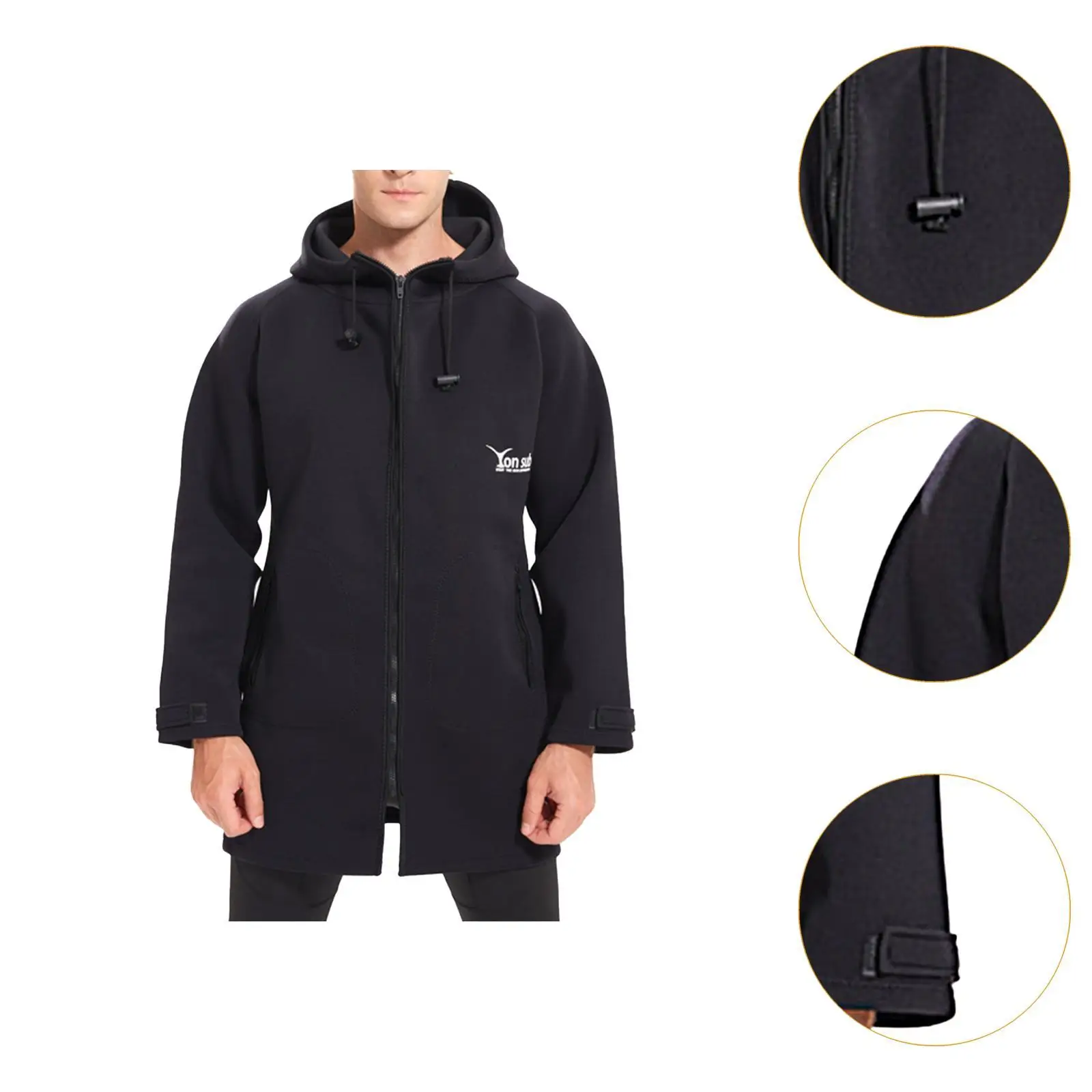 Waterproof Parka Jacket Poncho Change Robe Sun Protection Wetsuit Warm Coat for Camping Water Sports Kayaking Outdoor Activities