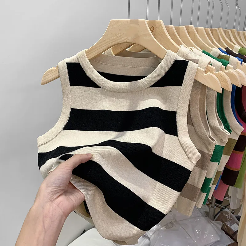 Women Striped Summer Sweater Vest