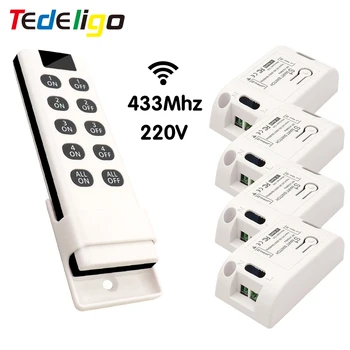 Interruttori della luce wireless RF 433 Mhz Relè controller interruttore on off remoto Ac220v 10A Lampada da soffitto con controllo domestico intelligente Ventilatore a LED