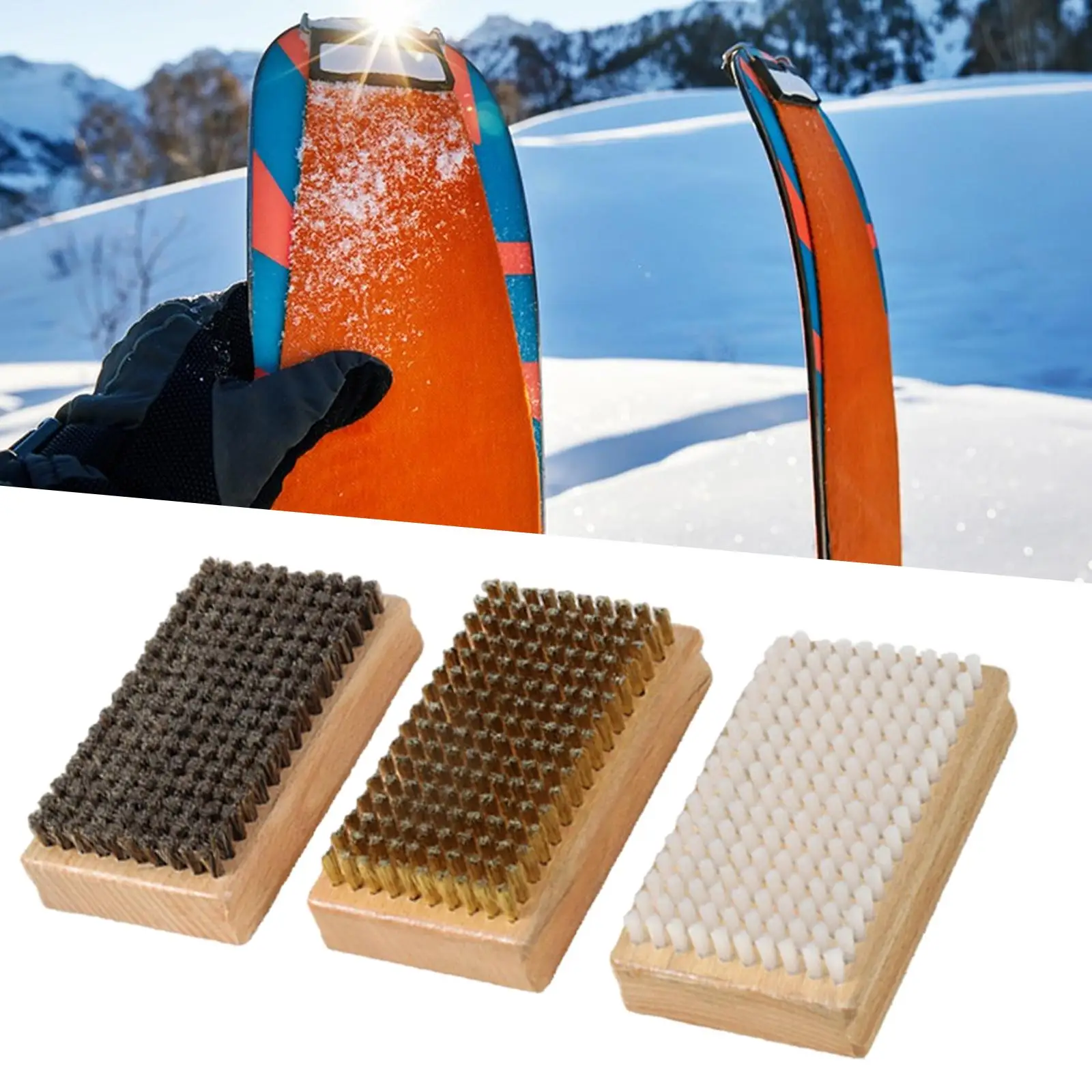 3x Snowboard Wax Brush Skateboard Wax Cleaner Brass Brush Removing Cleaning Snowboard Scrub Ski