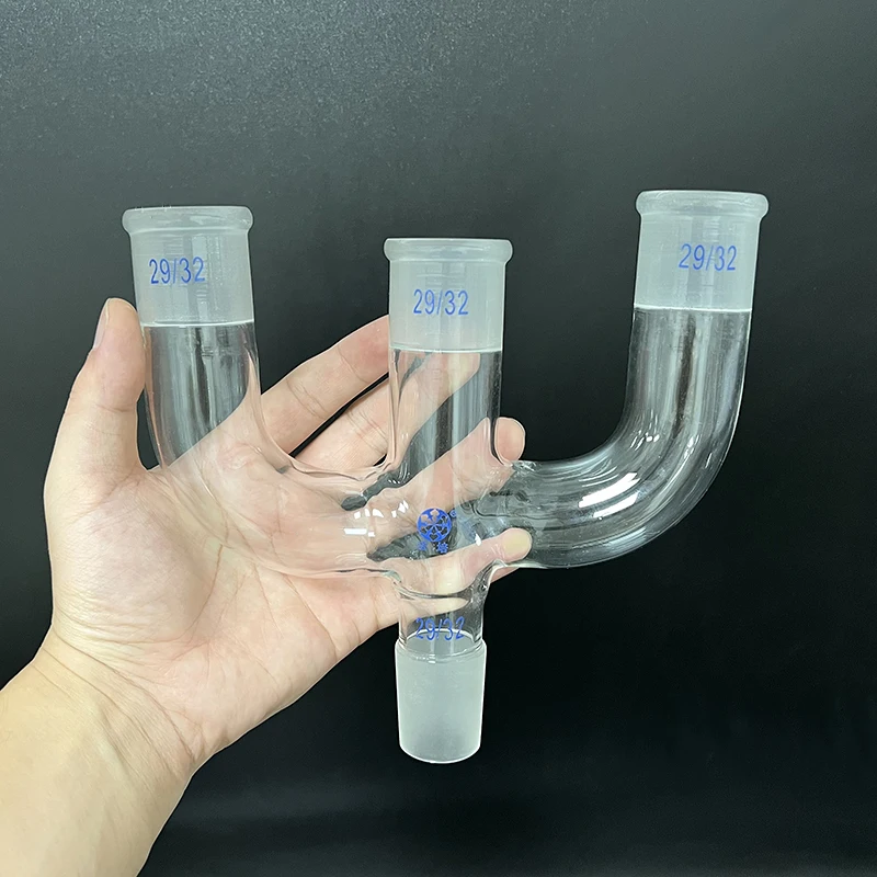 

FAPEI Three connection pipe,High borosilicate glass three joint pipe,Female 29/32,Male 29/32,Laboratory glassware