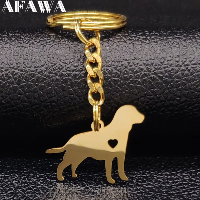 Neue Mode Tier Hund Edelstahl Schlüsselanhänger für Frauen Gold Farbe Schlüssel Anhänger Schmuck porte clef mignon K7762S07S07