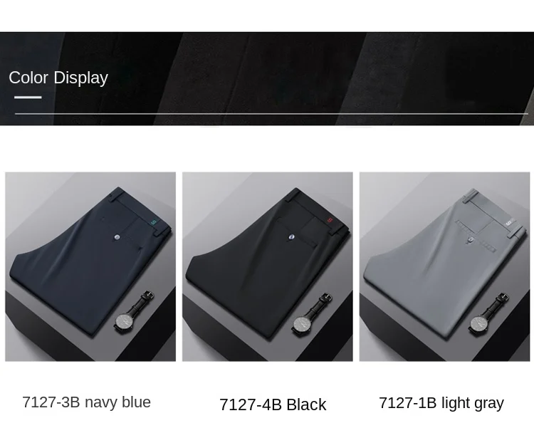 Description Picture 4 of item2024 NEW Business Casual Pants Men's Summer Thin High-End All-Match Suit Pants Stretch Silky Breathable Formal Suit Trousers