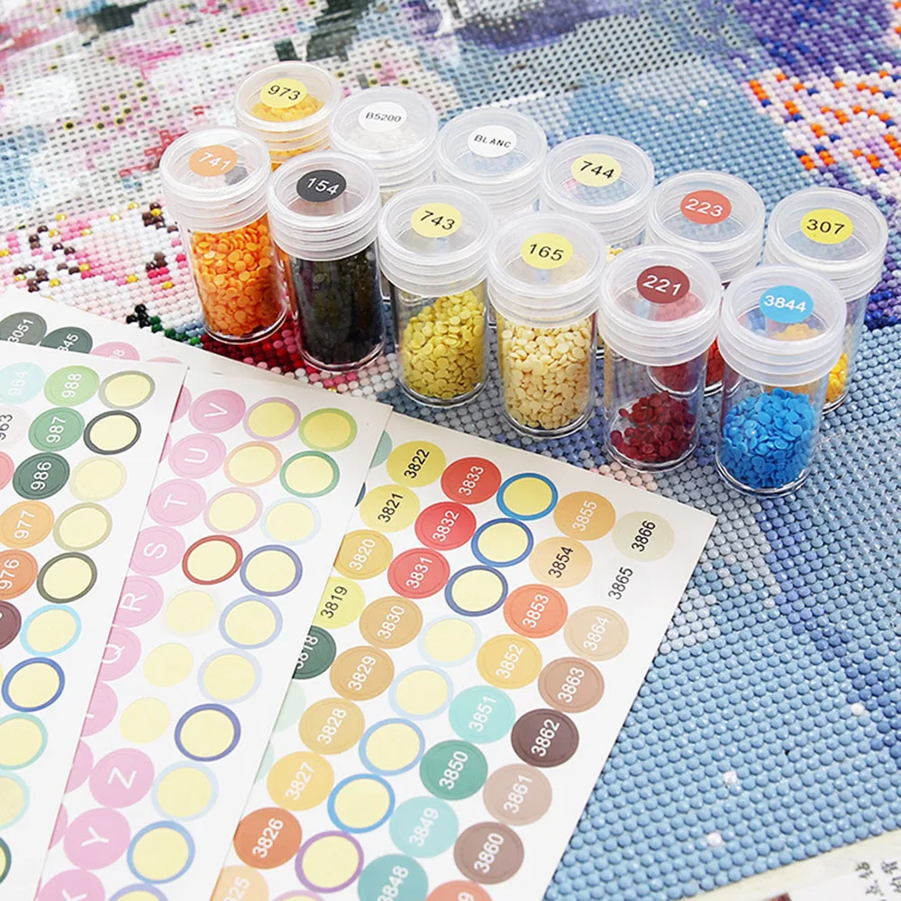 Color 447 DMC Diamond Painting Accessories Storage Label Stickers Storage Box Diamond Classification Distinguish Label Stickers