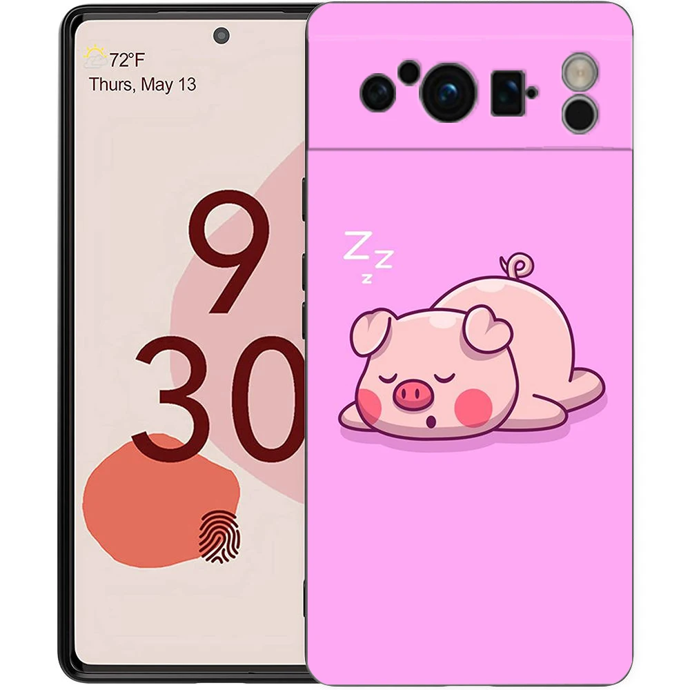 Adorable Pink Pig Cartoon Shockproof Silicone Phone Case Cover