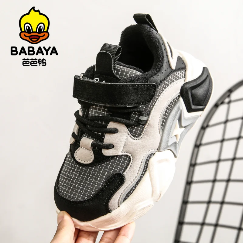 

Babaya-Zapatillas deportivas transpirables para niños y niñas, zapatos gruesos de felpa, invierno, 2022