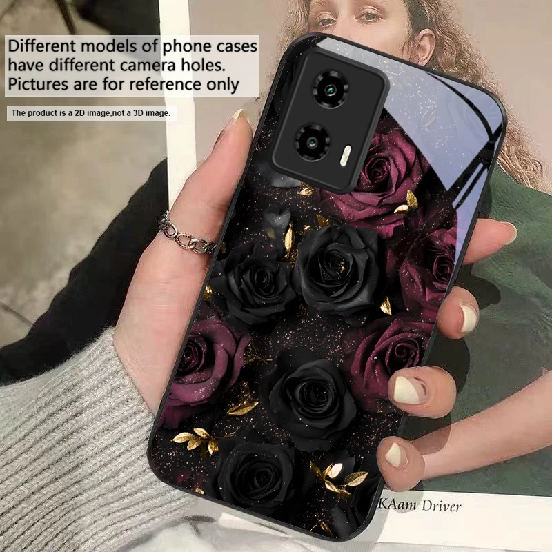 Wine Red Floral Petals Glass Phone Case