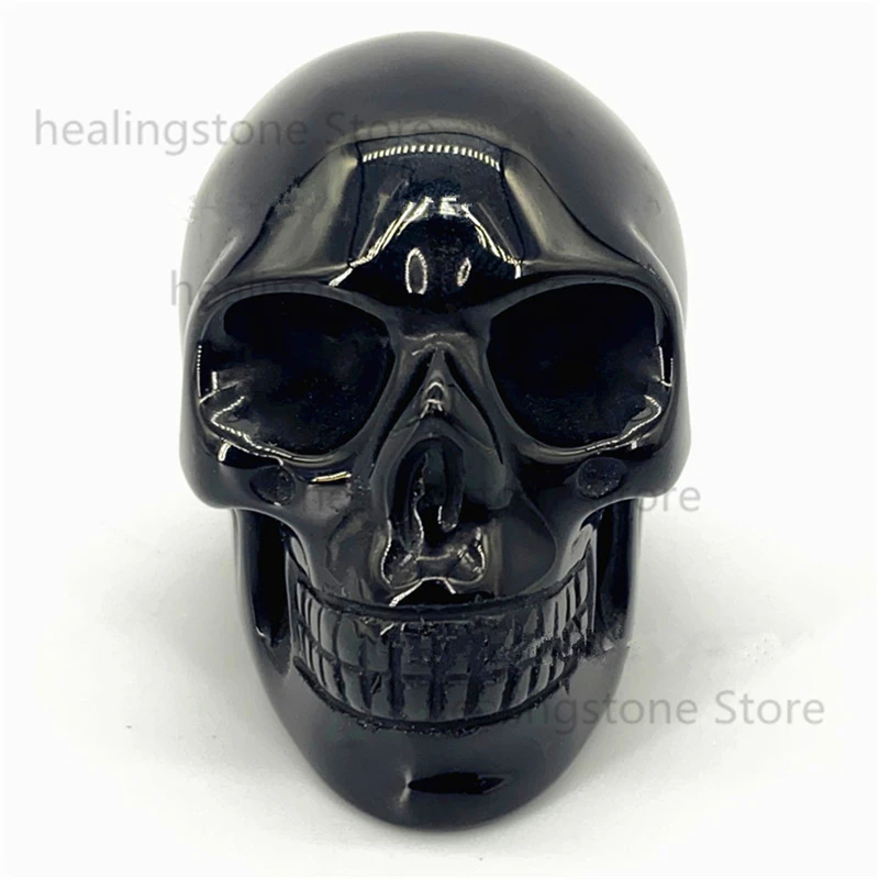 

Wholesale High Quality Crystal Skulls Carved 2 Inch Obsidian Stone Bone Figurines Collection Craft Gift Trinkets