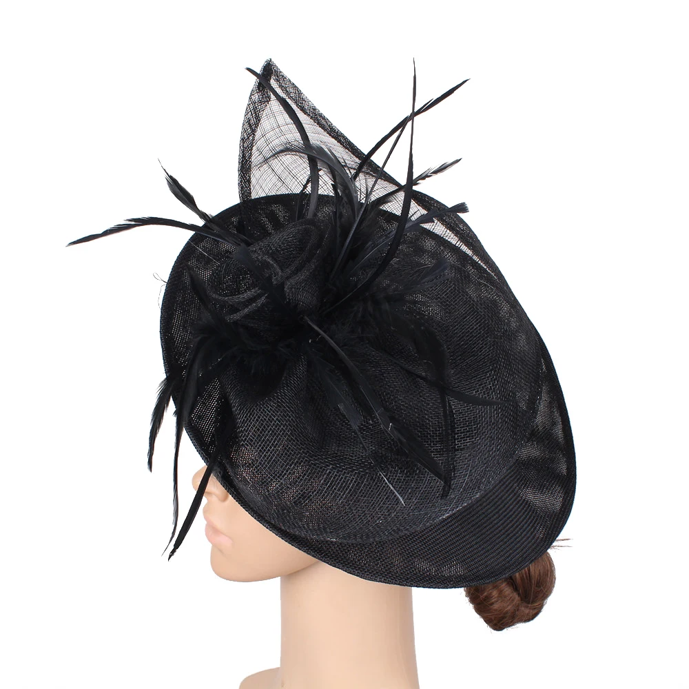 

Big Derby Kenducky Big Chapeau Cap For Women Formal Dress Church Race Fascinator Hat With Floral Party Dinner Banquet Headpiece