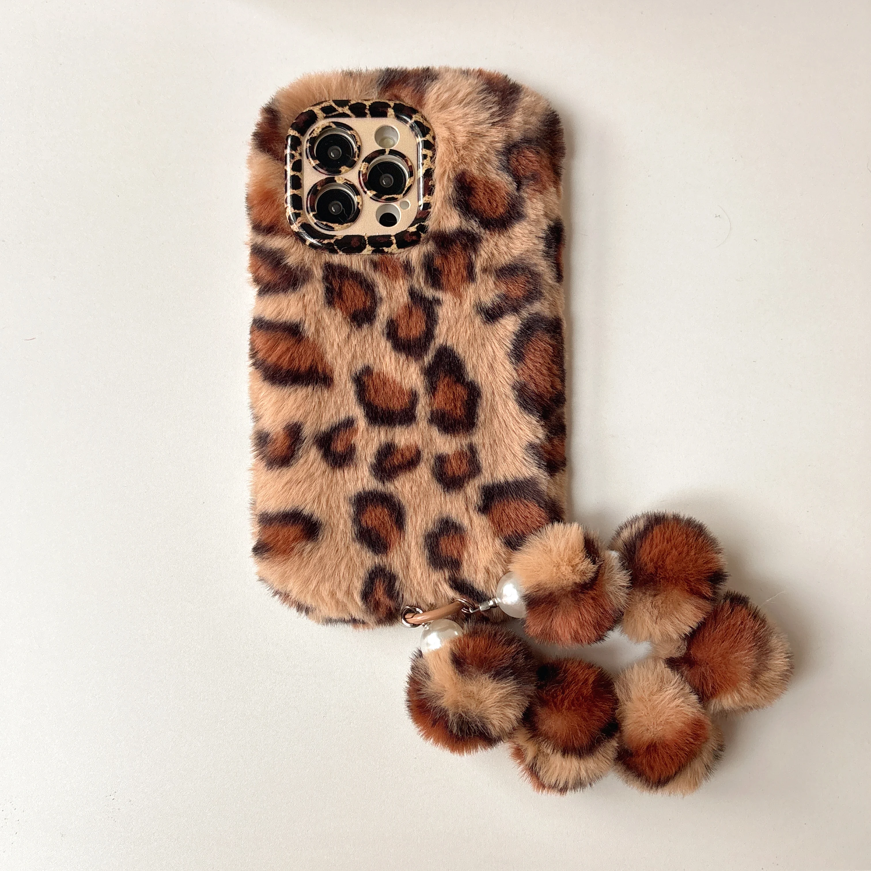 Leopard Flauschige Pelz Fall Für Galaxy S25 24 23 Ultra 25 23 24Plus A14 A15 A16 A17 A35 A55 ständer Kamera Objektiv Schutz Rahmen – Detail 8