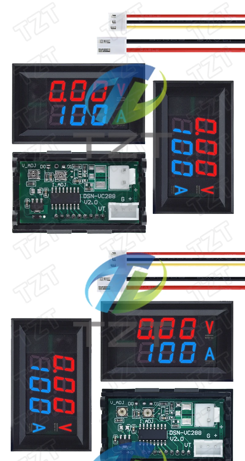 1/2/5 stücke DC 6-120 V 50A 100A Digitale Strom Spannung Tester Modul TZT Blau + ROT Dual LED Display Panel Mit Shunt – Detail 4