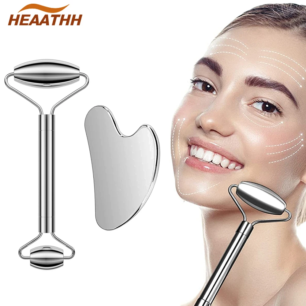 Stainless Steel Gua Sha Scraper Facial Massager Face Neck Body Guasha Massage SPA Trigger Point Therapy Skincare Face Lift Tool