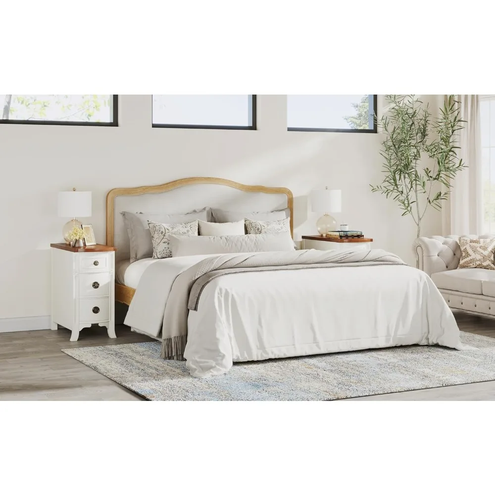 Nightstand Set of 2, 3-Drawer Narrow Side Table Slim Chair Tables for Living Room, Sofa Table with Drawers, Nightstand 2
