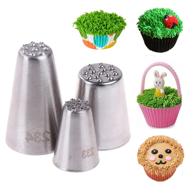 Fű Tészta Fúvókák Torta Díszítő Szerszám Jegesedés Csővezeték Fúvóka Krém Cupcake Tippek A Gyep Kerti Sütő Kiegészítőkhez 1/3 db