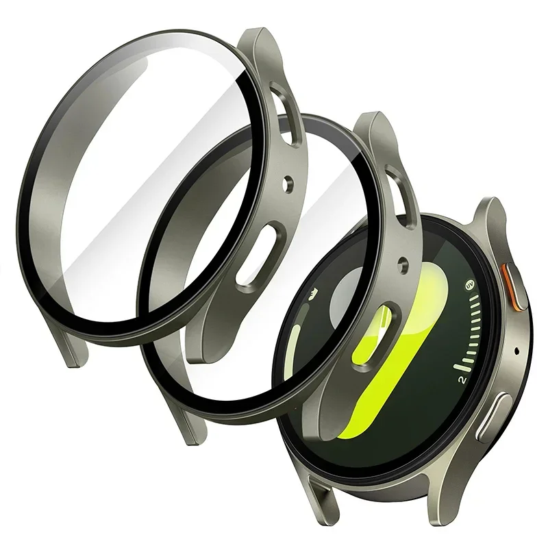 Tempered Glass Case for Samsung Galaxy Watch 7/6/5/4 44mm 40mm Full PC bumper screen protector Galaxy watch FE Accessories