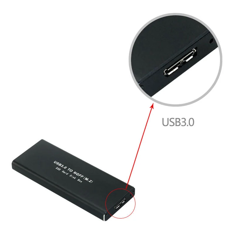 M2 NGFF SSD ̽ ڽ Ŭ, USB 3.0 ũ-SATA  SSD  ĳ 6Gbps B Ű M Ű 2230/2242/2260/2280 