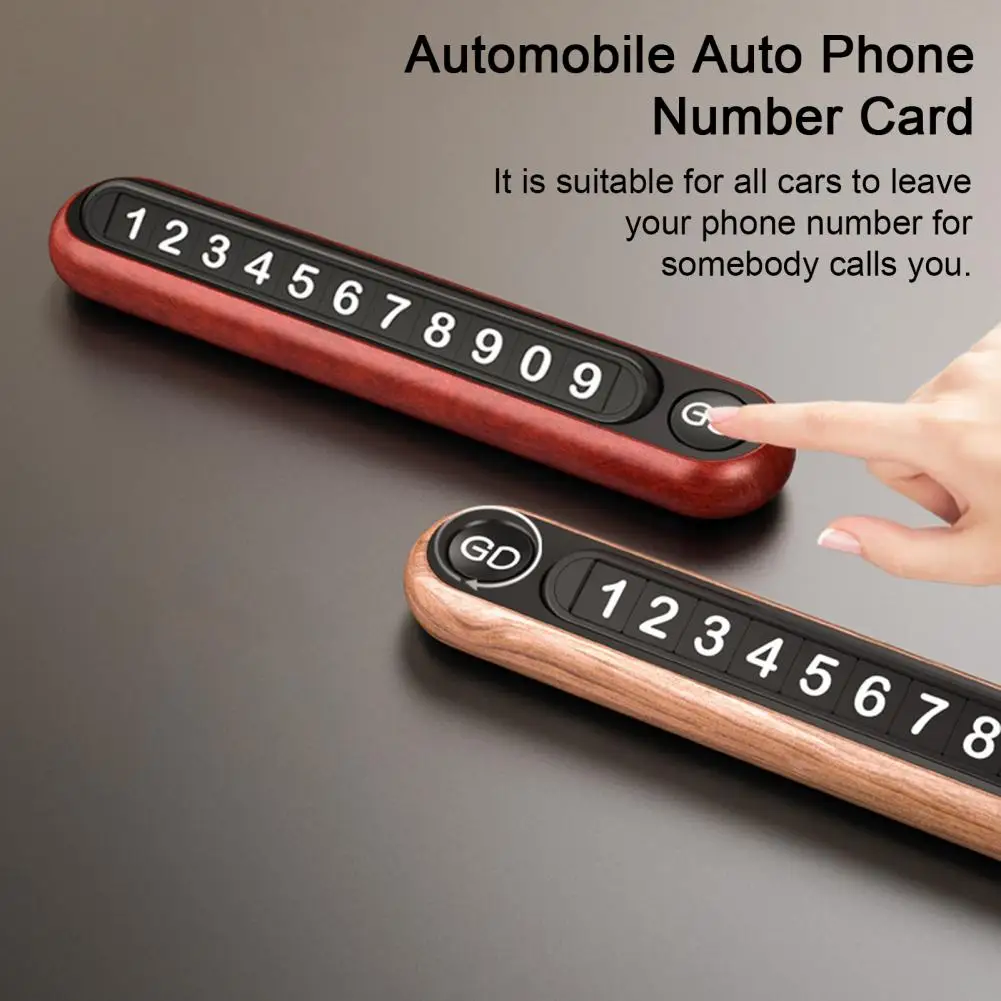 

Card Phone Number Plate Excellent Easy Operation Wood Move Your Car Telephone Number Plate Car Supplies