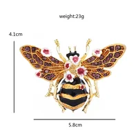 Wuli&baby Big Enamel Bee Brooches For Women Men 3-color Flower Insects Party Causal Brooch Pin Gifts 4