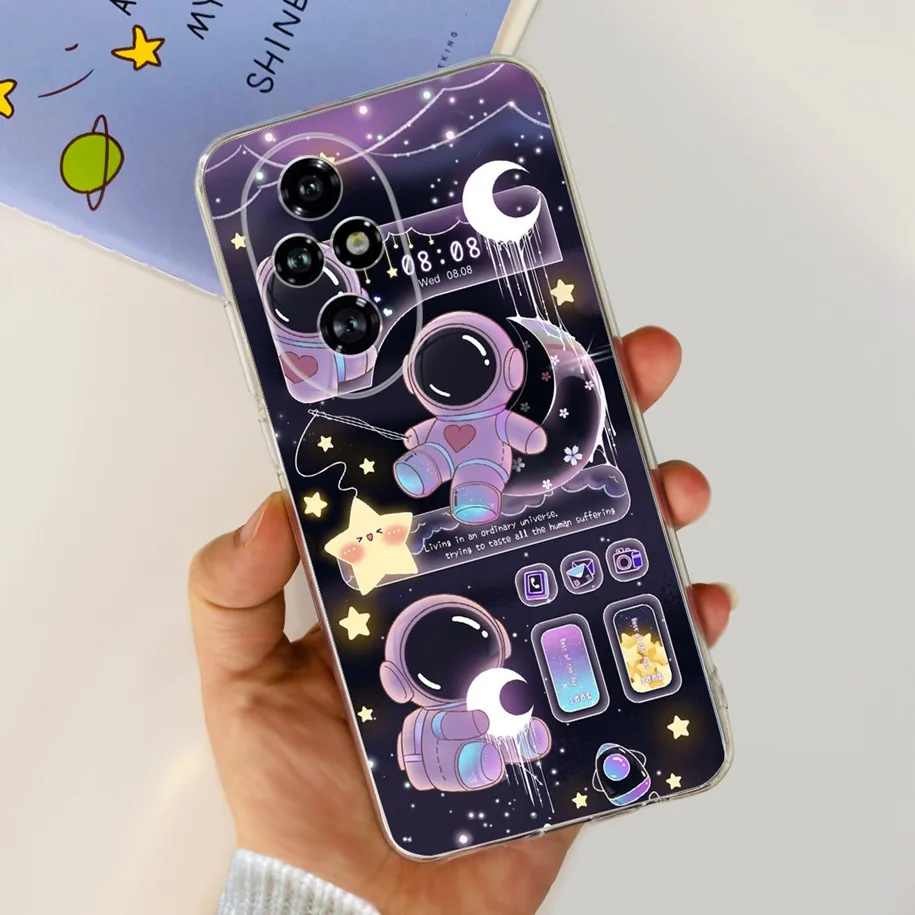 Clear Tulip Flower Soft Silicone Phone Case - Fashionable Protective Cover