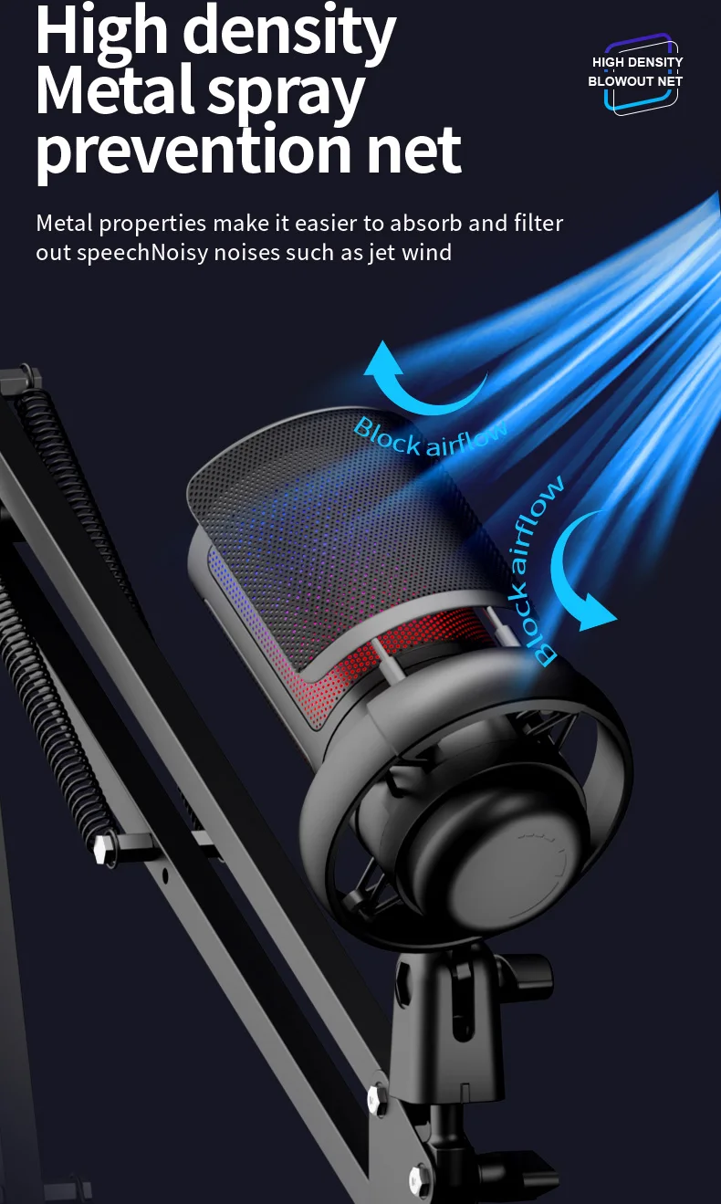 Rgb-Gaming-Mikrofon Mit Sprachausgleich Und Geräuschunterdrückung, Studio-Usb-Computer-Kondensatormikrofon Für Streaming/Aufnahme/Disc-Produktion Se04D576F16Ad4Ab08Eb9C36Fbe97435E4