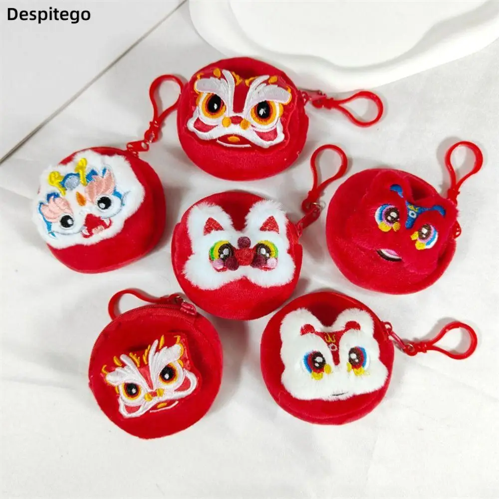 

New Year Cartoon Plush Dragon Zipper Coin Purse Small Wallet Cute Money Bag Card Holder Lipstick Bag Handbag