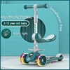 Children's Scooter 3 Wheel Widened Wheel Music Folding Adjustable Height 3-12-year-old One Legged Scooter Kids Sports Toy Gifts 1
