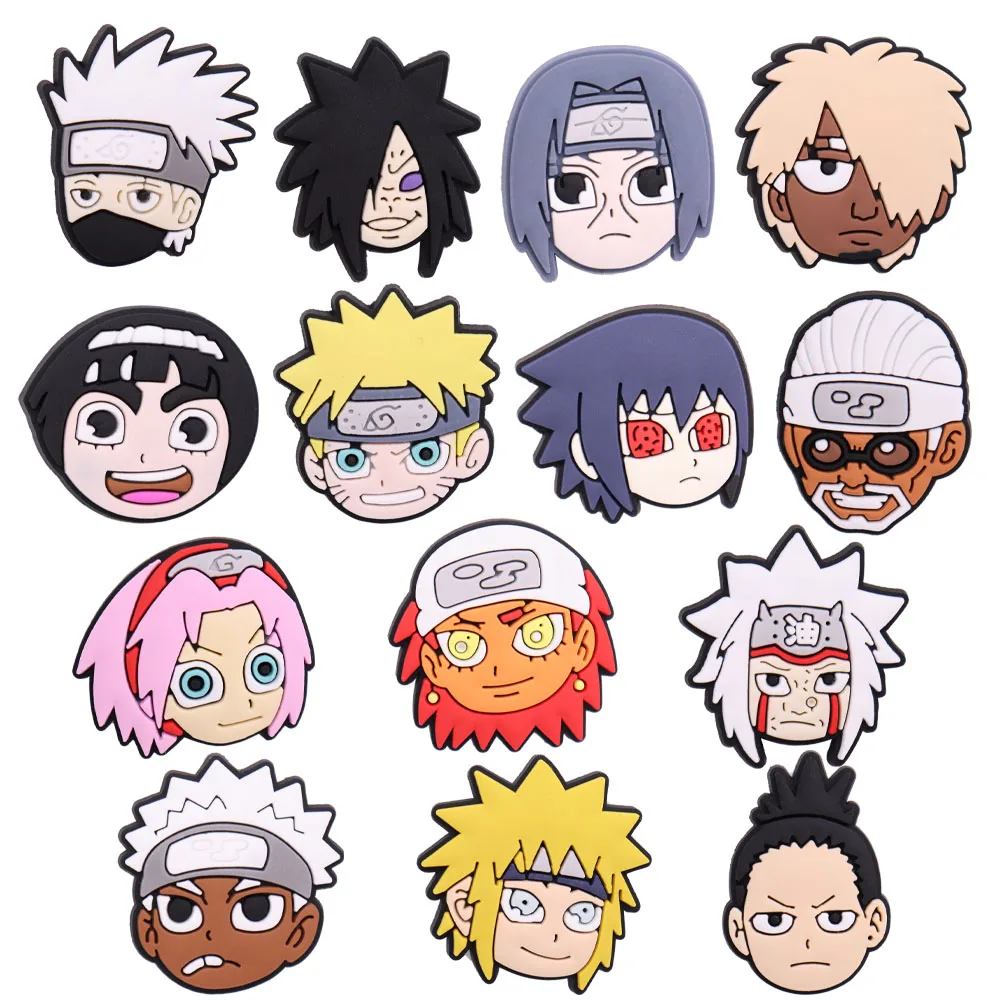 

Hot Sale 1-14pcs PVC Shoe Charms Cool Ninja Cartoon Warrior Anime Accessories Shoe Decorations For Croc Jibz Kids X-mas Gift