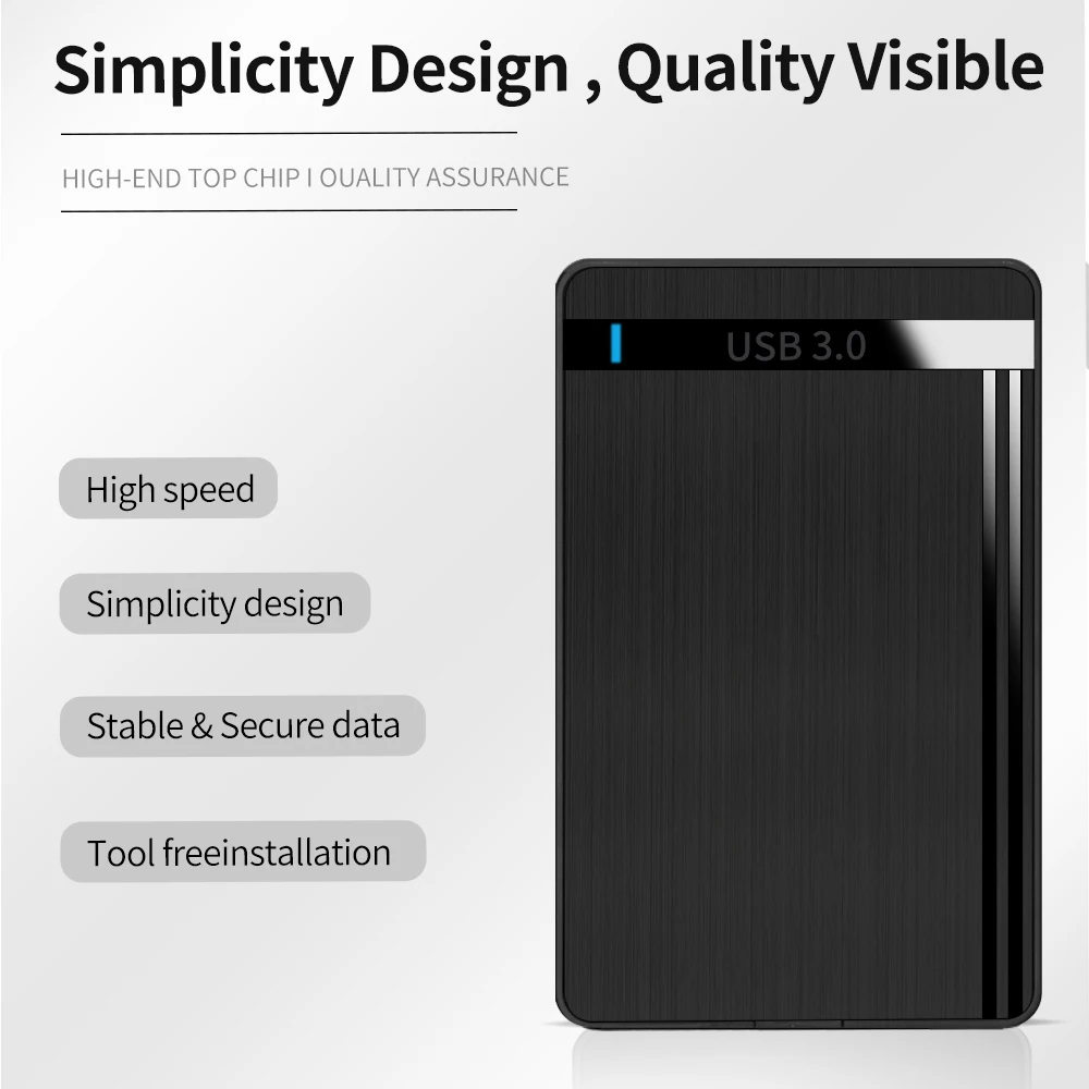 External Hard Drive Case Adapter 2.5 HDD SSD Case Enclosure