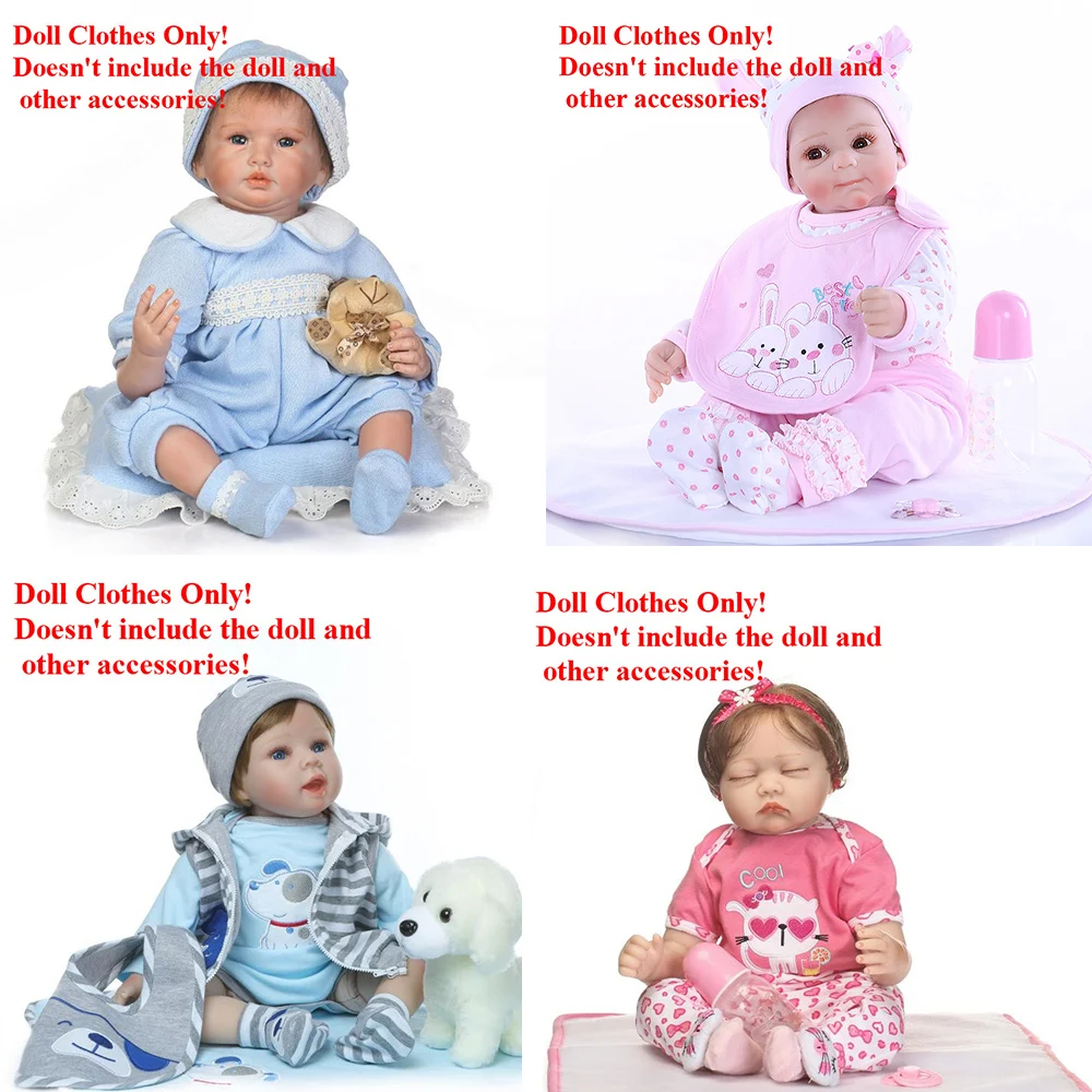 

Doll Clothes Fit 55cm 57cm 22 Inch Reborn Baby Doll Boy Girl outfit Dress npk doll Clothing Bebe Reborn Dress Up Toys