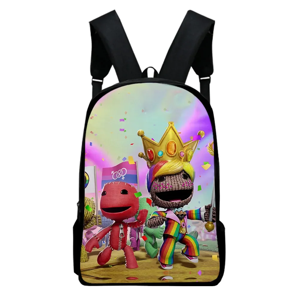 New Sackboy Game Merch Cartoon Children School Bags Side-Opening Boy School Backpack For Kids Primary School