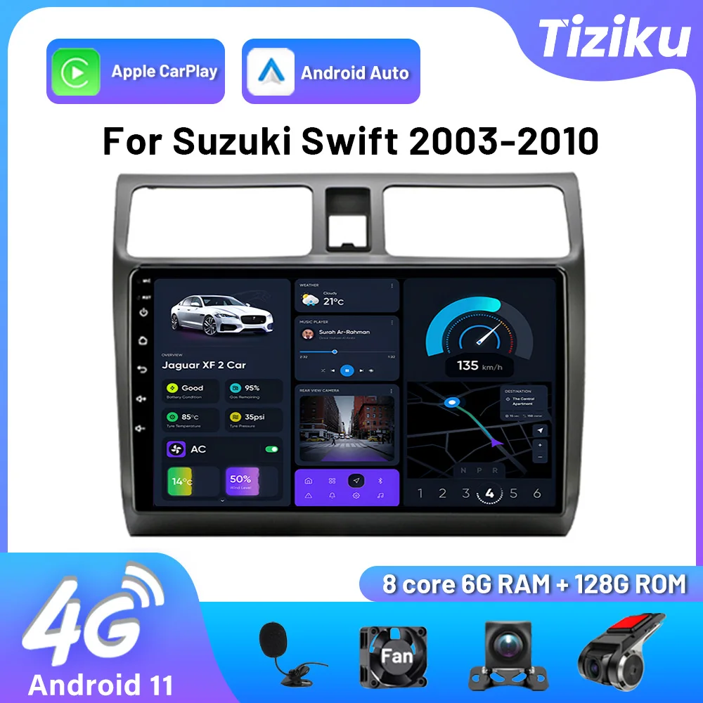 

Carplay Multimedia Player Car Radio Android Auto GPS Navigation Head Unit Stereo RDS DSP Autoradio For Suzuki Swift 2003-2010