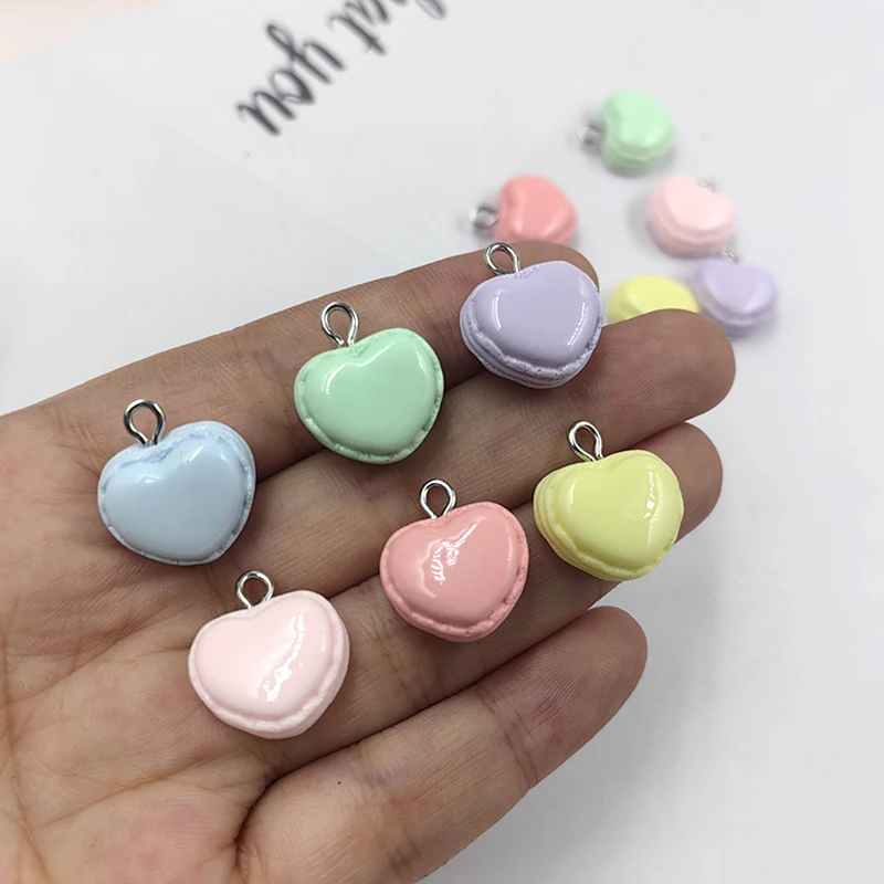 10pcs Cute Macaron Color Brightly Love Heart Resin Charms Kawaii Keychain  Earring Pendant Charms For Jewelry Making C1187 - AliExpress