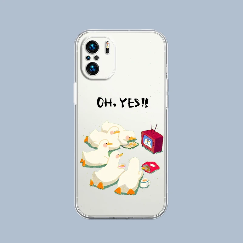 Clear Soft TPU Funny Duck Phone Case - Playful Gift Cover