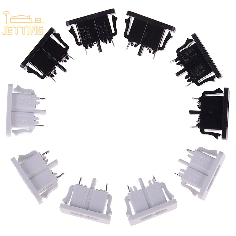 AC250v 2.5a iec320 c8 male 2 pins power inlet socket connector 5Pcs electrical power socket electrical sockets