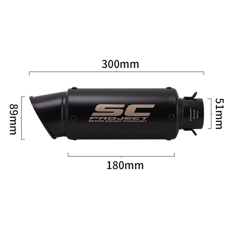 Motorcycle exhaust muffler Universal 51/60mm inox carbon fiber with DB Killer for z900 R3 R25 MT07 MT09 R1 Z400 Z650