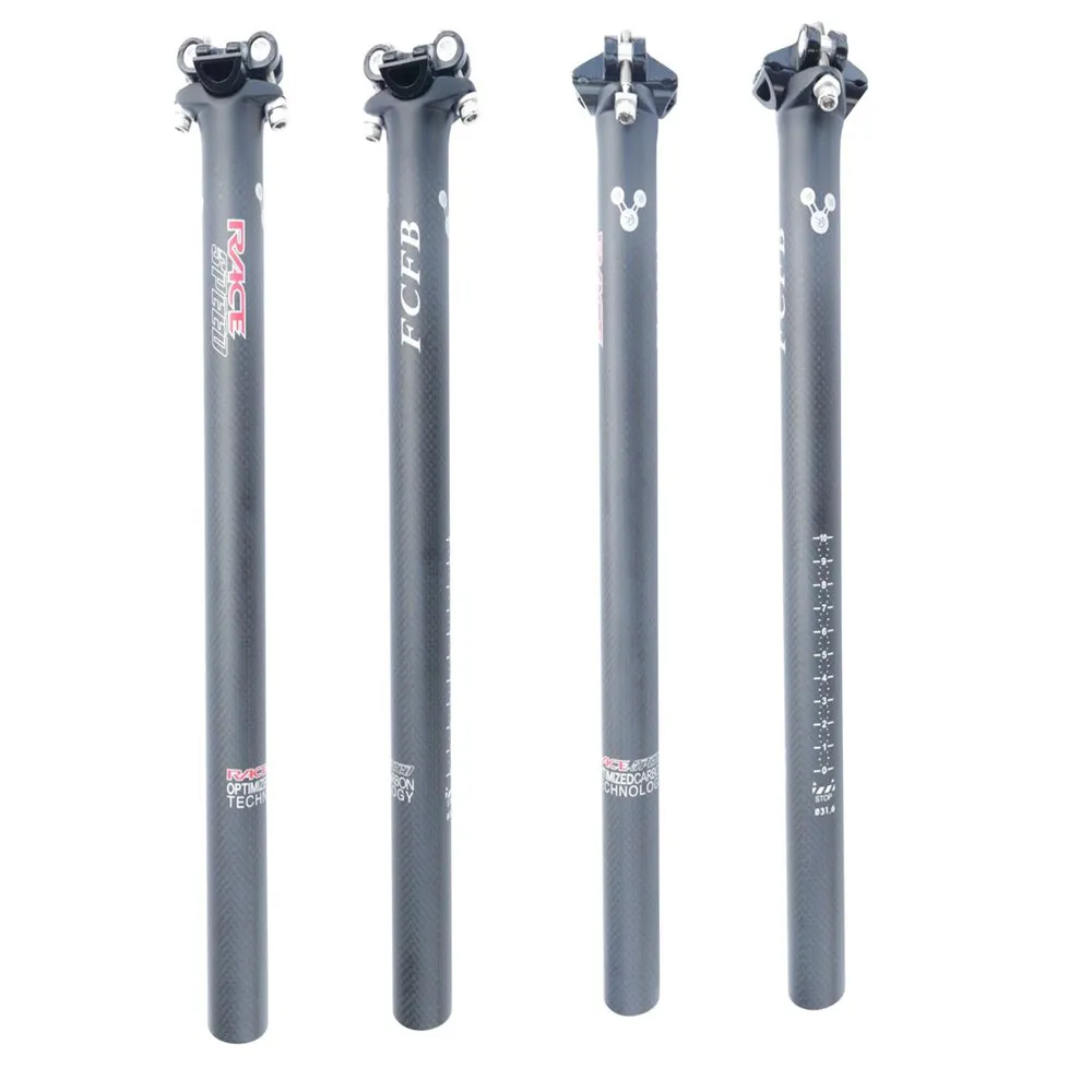 carbon handlebar Cycling Parts 3K Carbon Fibre Bike Handlebar Sets Mountain MTB Bicycle Flat / Rise Handlebar SeatPost Stem