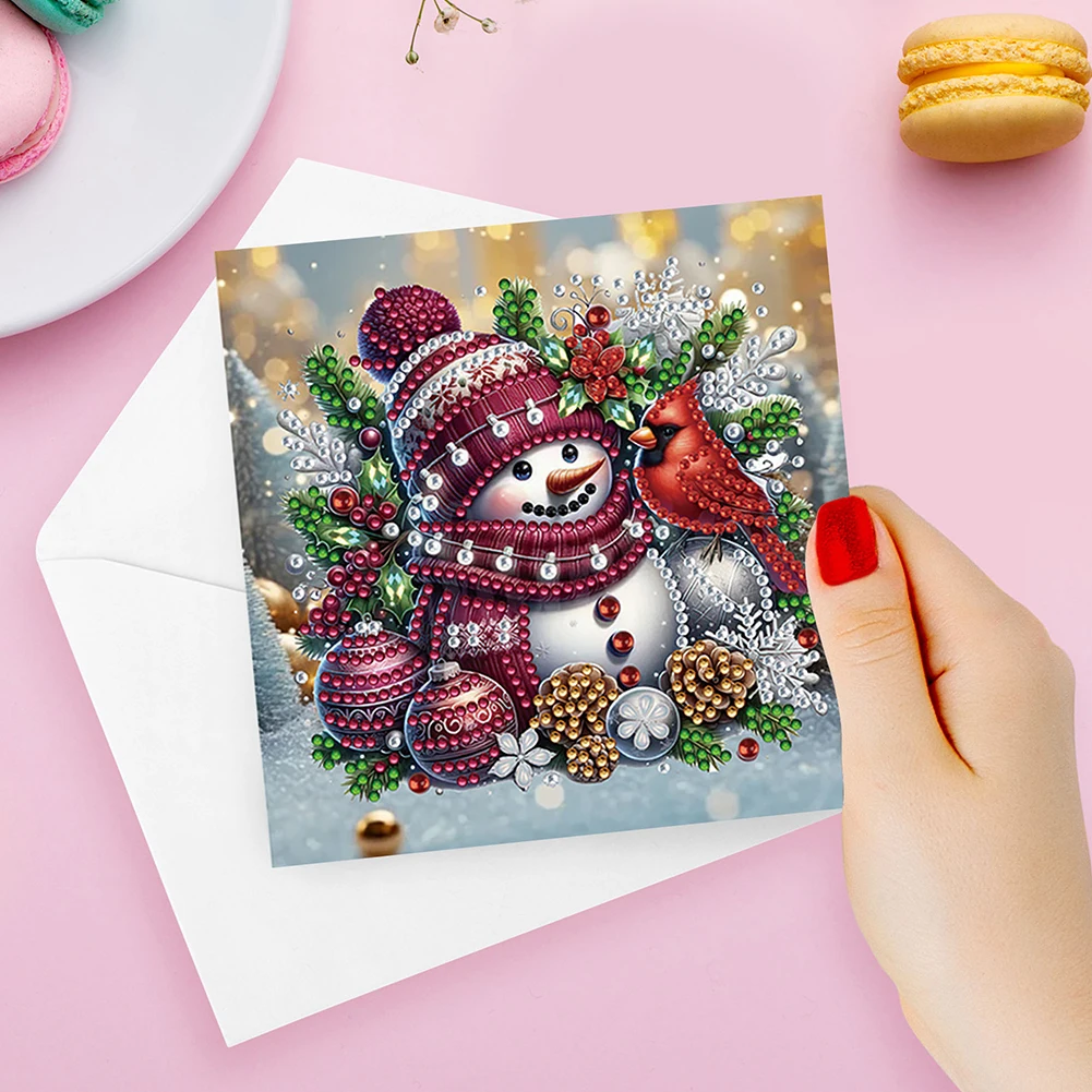 Festive Rhinestone Diamond Painting Greeting Card Set