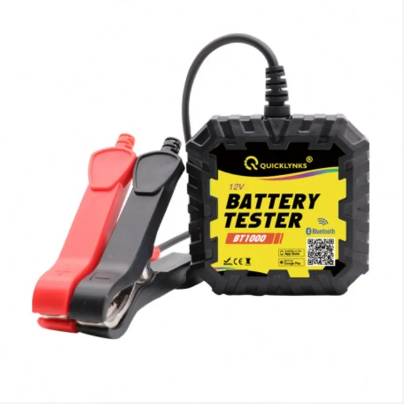 QUICKLYNKS BT1000 Bluetooth 4.0 12V Car Motorcycle Truck Battery Tester Cranking Charging Resistance Test 2000 CCA Battery Tool Battery Monitoring Tester