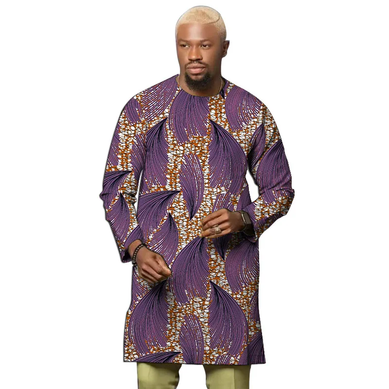 

Traditinal Retro Design O-Neck Tops Men African Print Shirts Tailor Design Nigerian Fashion Party Wear